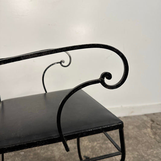 Pair of Salterini Iron Arm Dining Chairs Art Deco