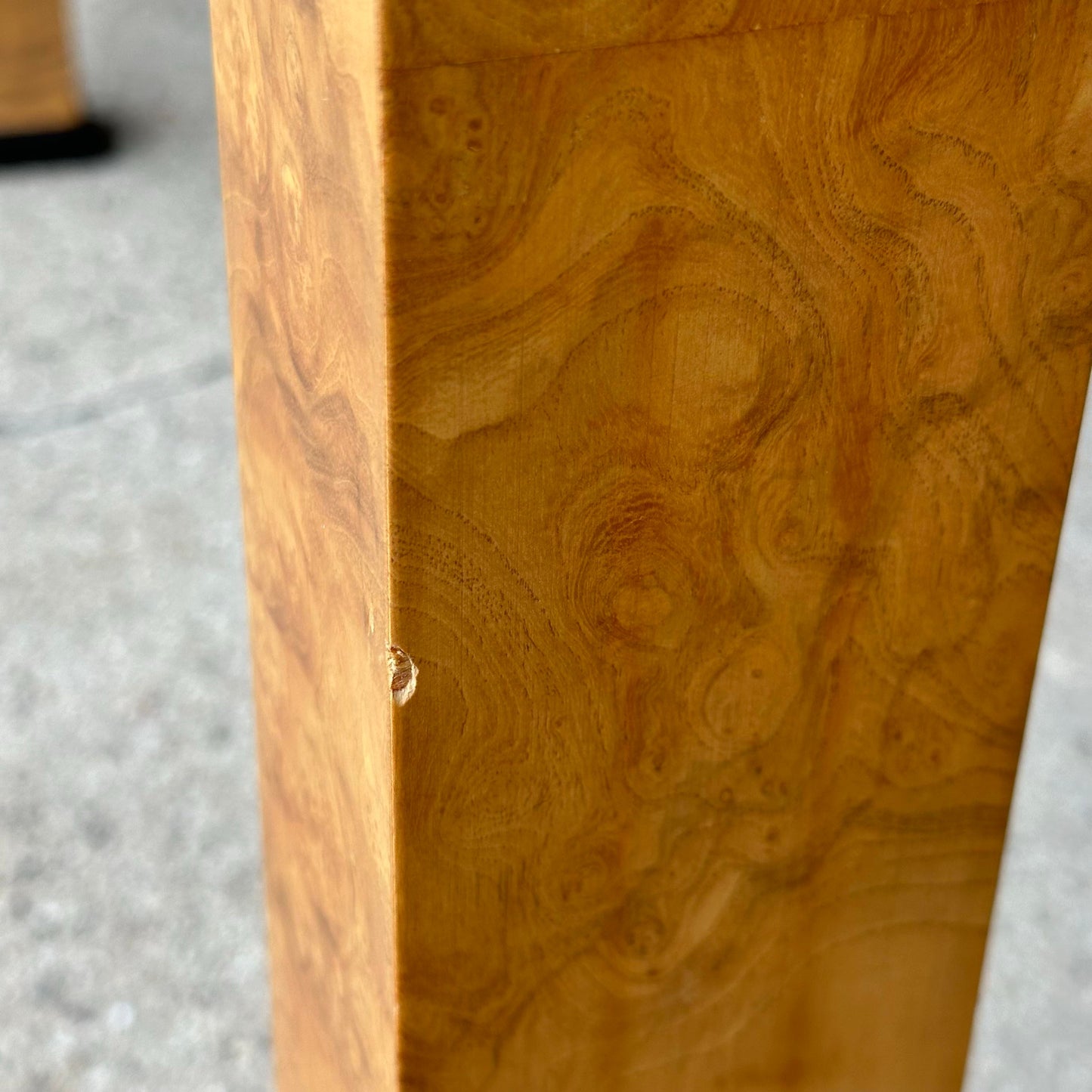 Milo Baughman Burlwood Dining Table Olive Wood