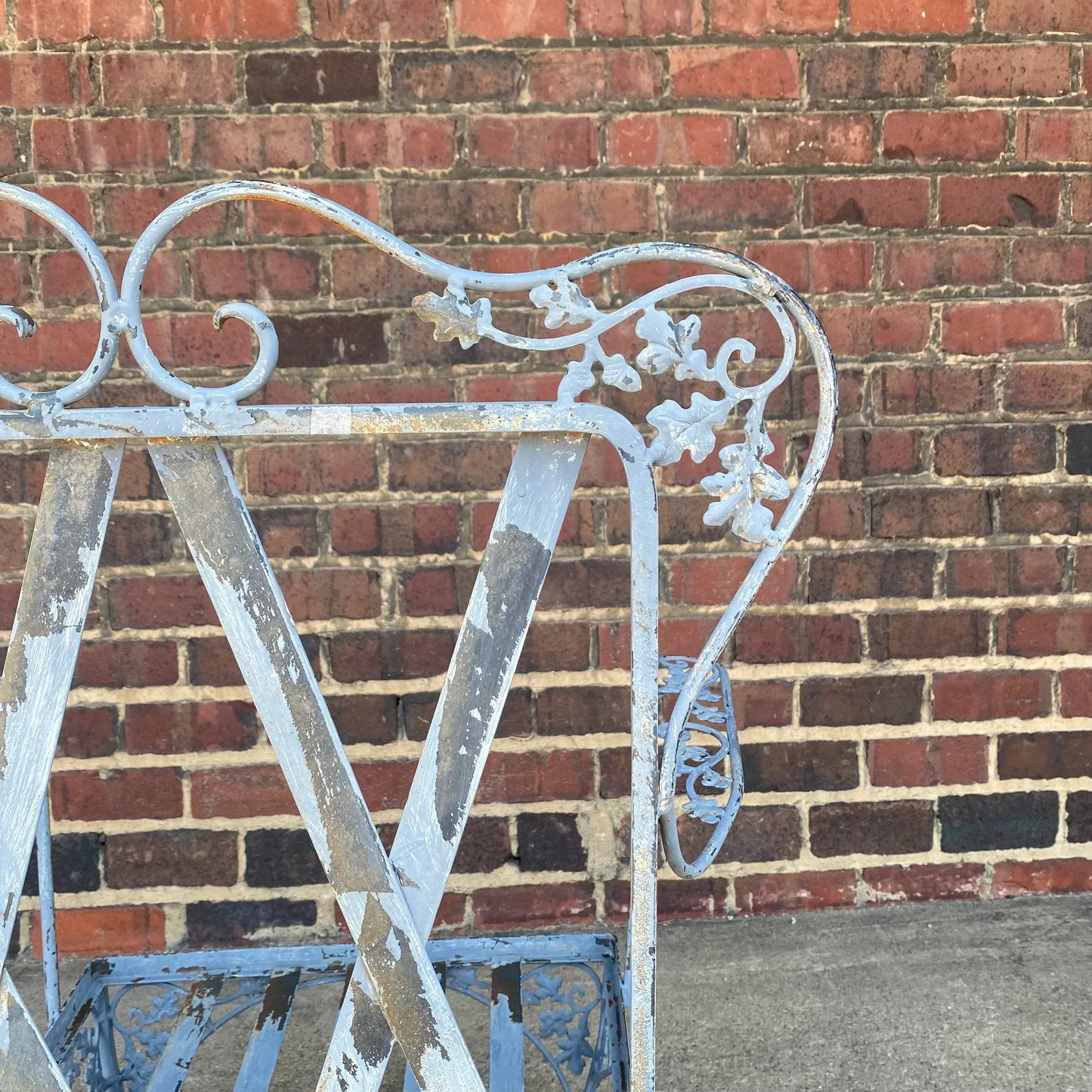 Mid Century Woodard Wrought Iron Outdoor Lounge Chair Early New Orleans Pattern