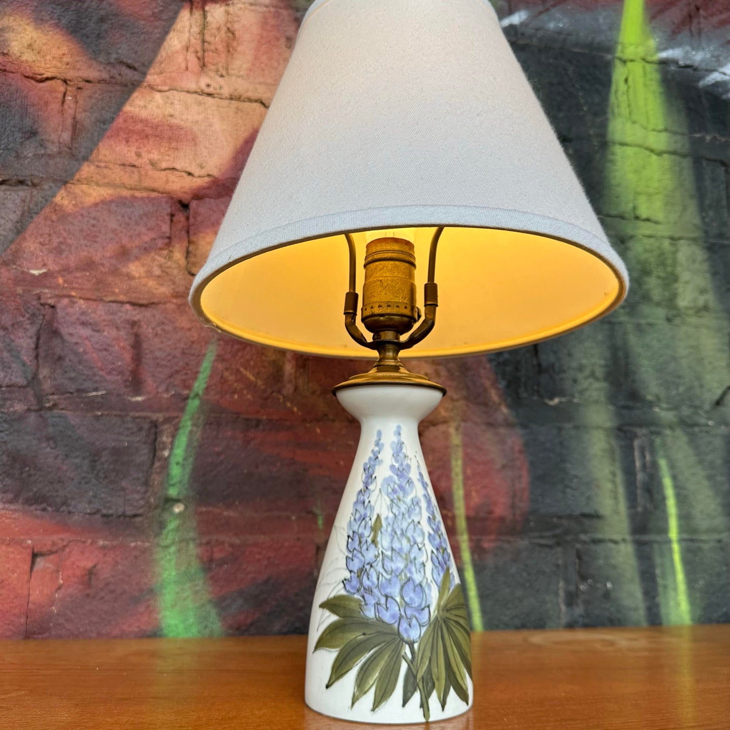 Royal Copenhagen Petite Hand Painted Floral Table Lamp