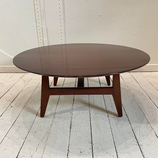 Vintage Jens Risom Designs Walnut Round Coffee Table