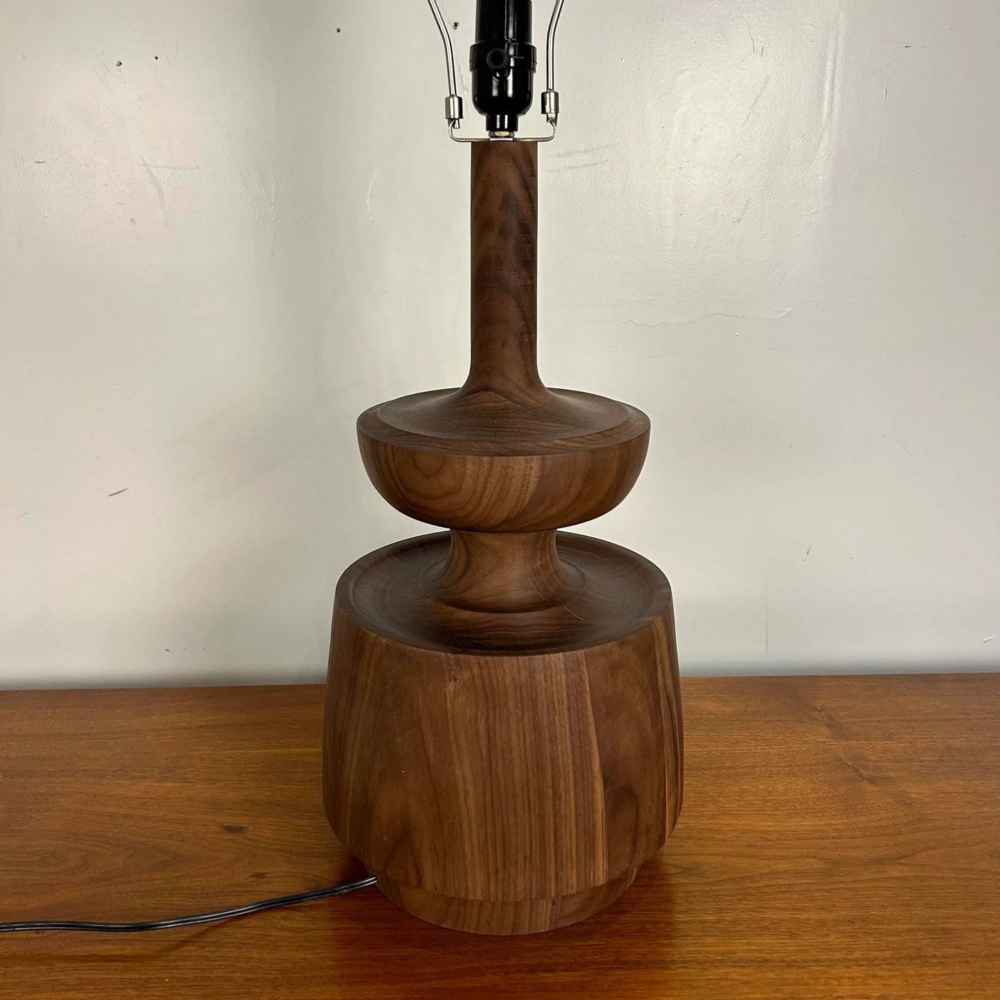 "Model D" Studio-Made Turned Walnut Table Lamp Michael Rozell