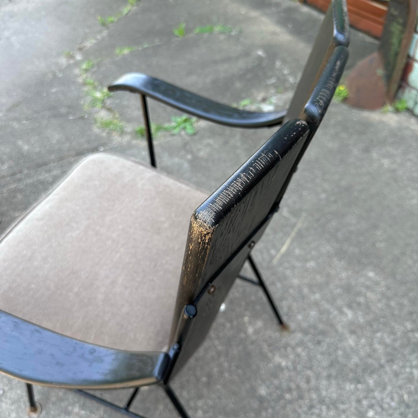 Richard McCarthy Wrought Iron and Oak Dining Set Mid-Century Modern