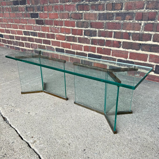 Pace Brass and Glass Coffee Table