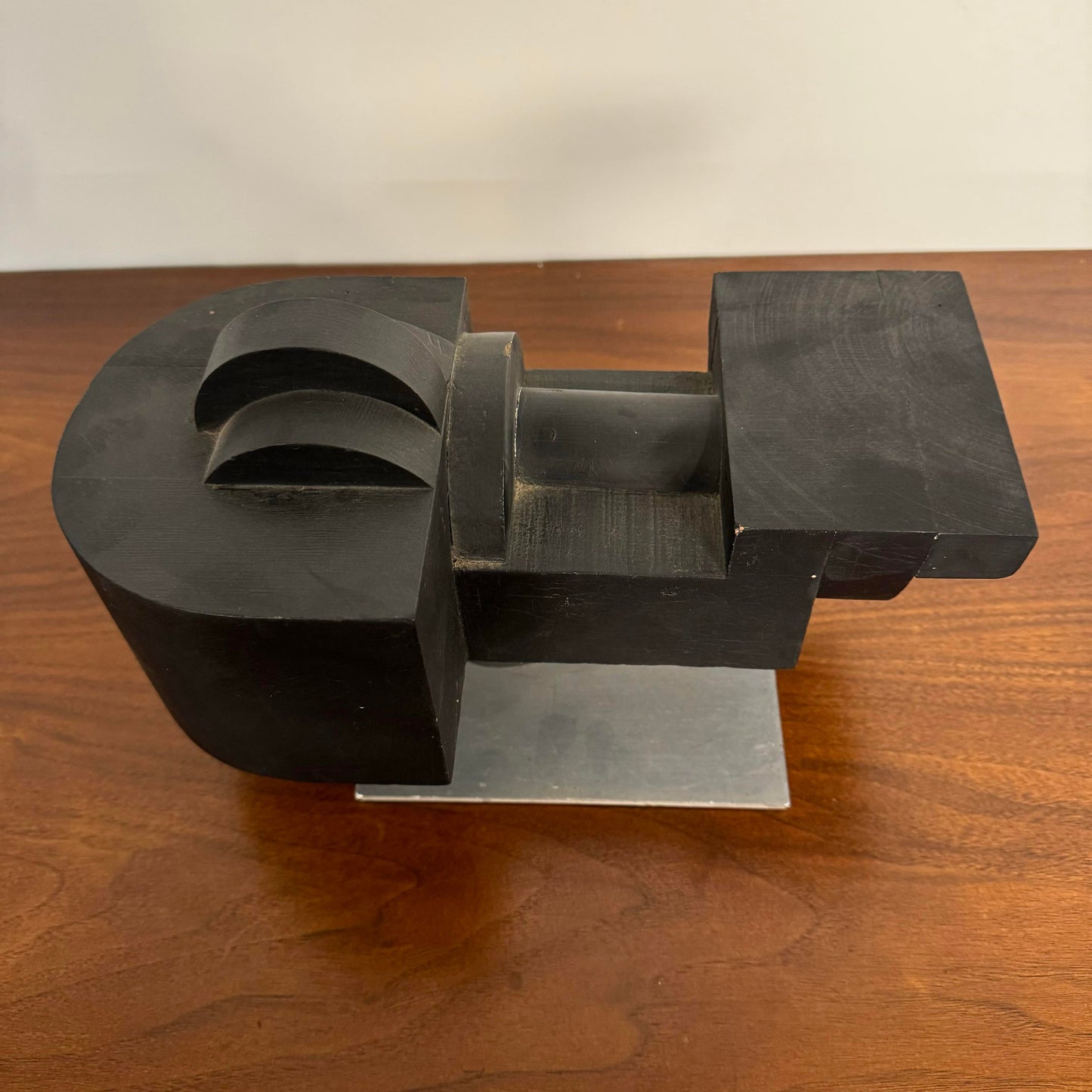 Wood and Metal Cubist Sculpture by Joseph Konzal