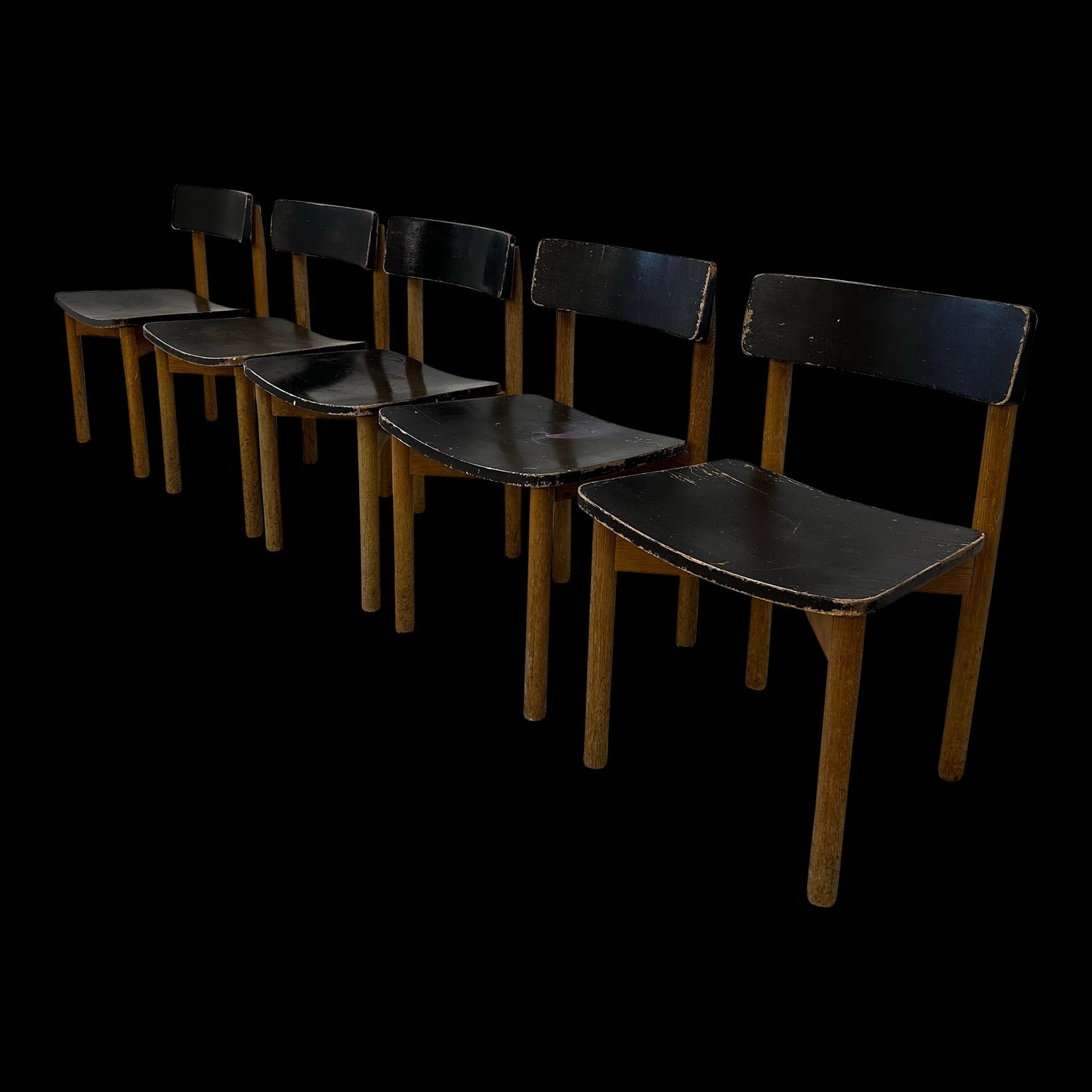 Set of 5 Mid Century Modern Gunlocke Chairs