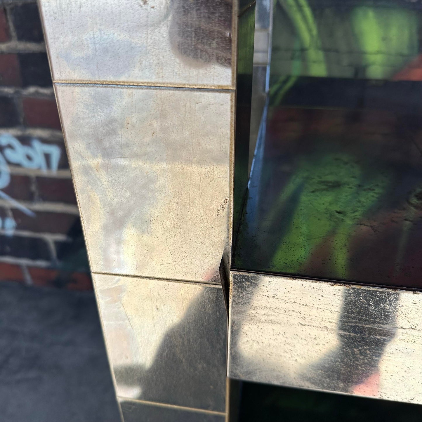 Paul Evans Polished Chrome and Glass Etagere Shelf