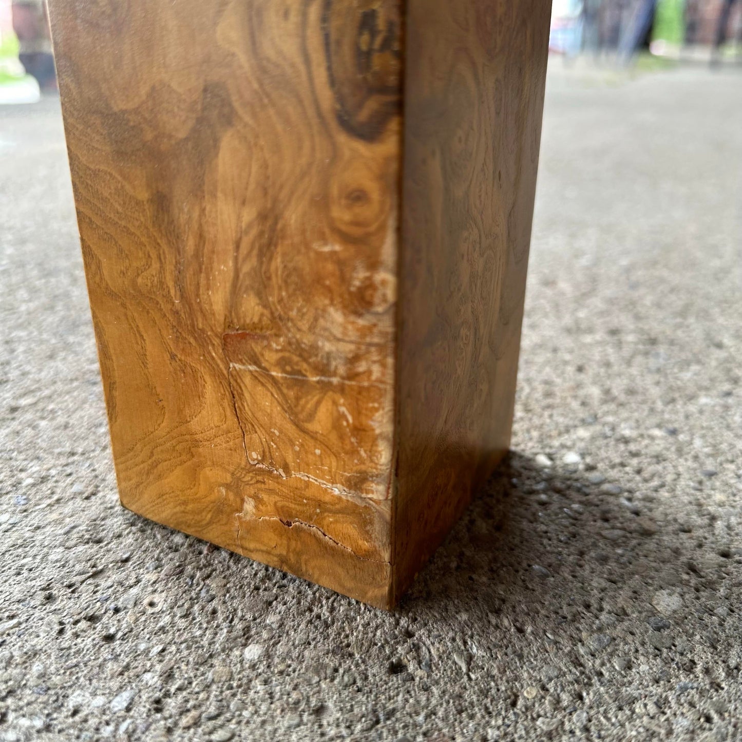 Milo Baughman Burlwood Dining Table Olive Wood