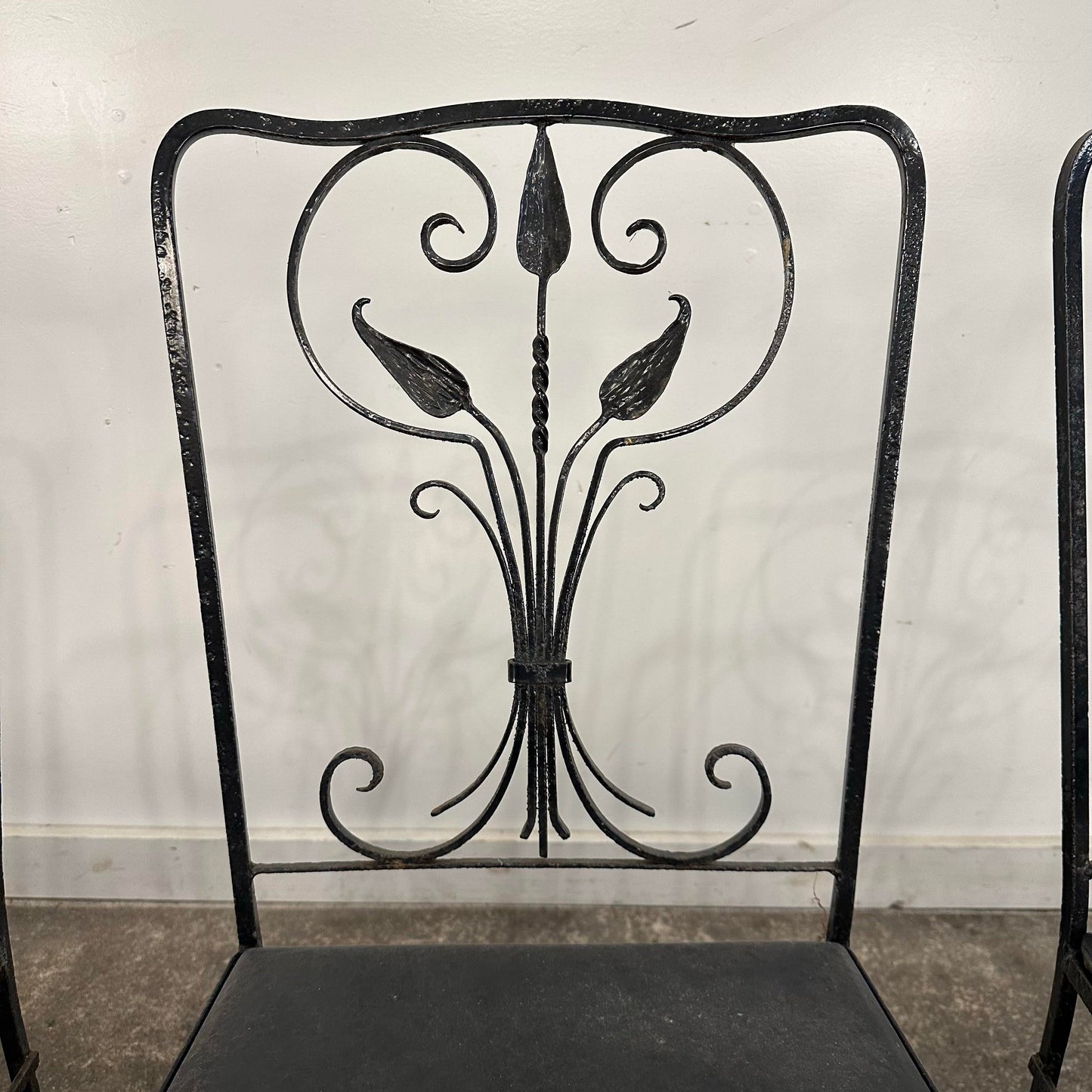 Set of 4 Salterini Iron Patio Dining Chair Art Deco, Attributed