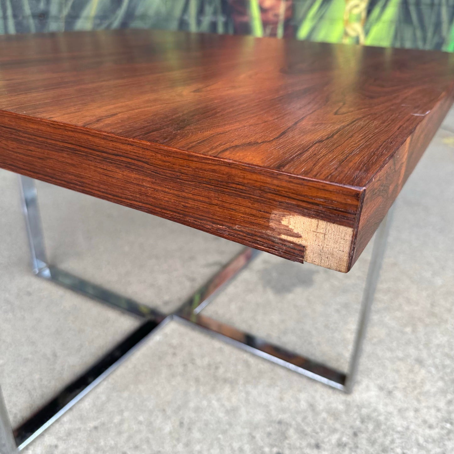 Milo Baughman for Thayer Coggin Rosewood and Chrome Side Table