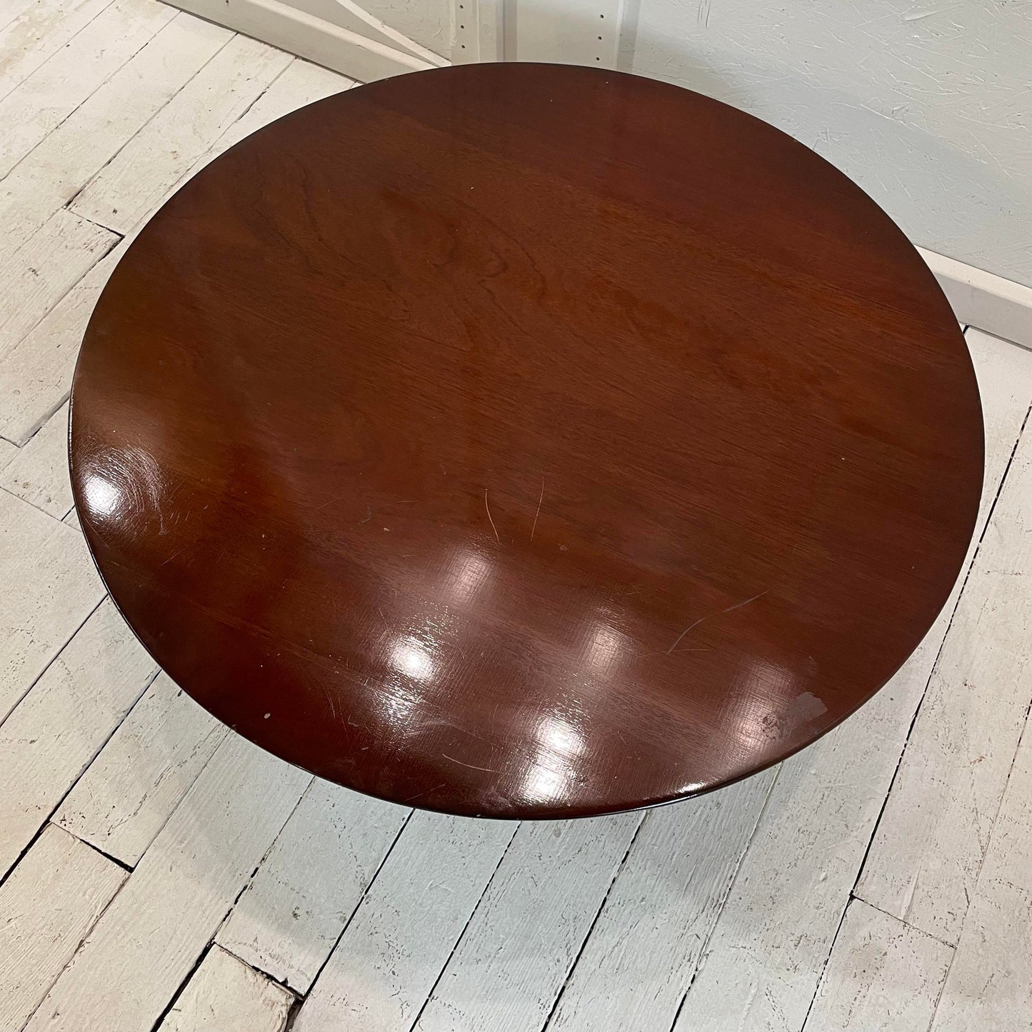 Vintage Jens Risom Designs Walnut Round Coffee Table