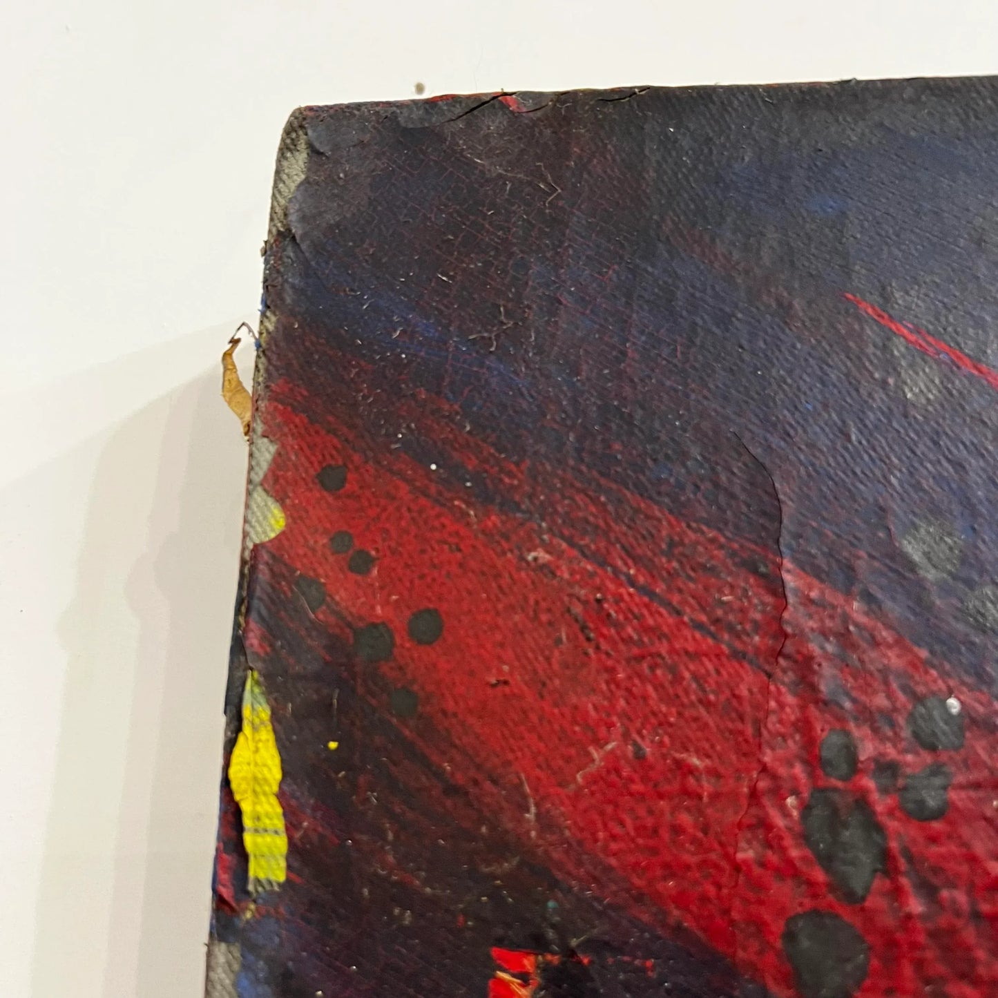 Red Splatter Abstract Painting Signed Sg