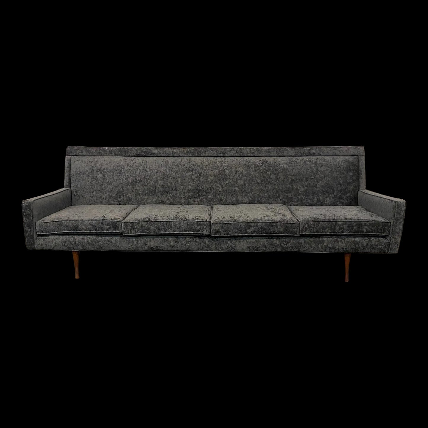 Reupholstered Mid 20th Century Paul McCobb Sofa With Walnut Legs Crypton Fabric