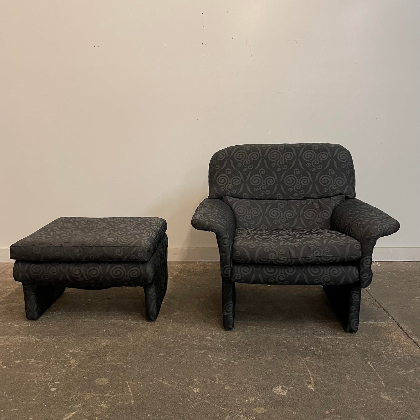 Mid Century Modern Preview Furniture Arm Chair and Ottoman