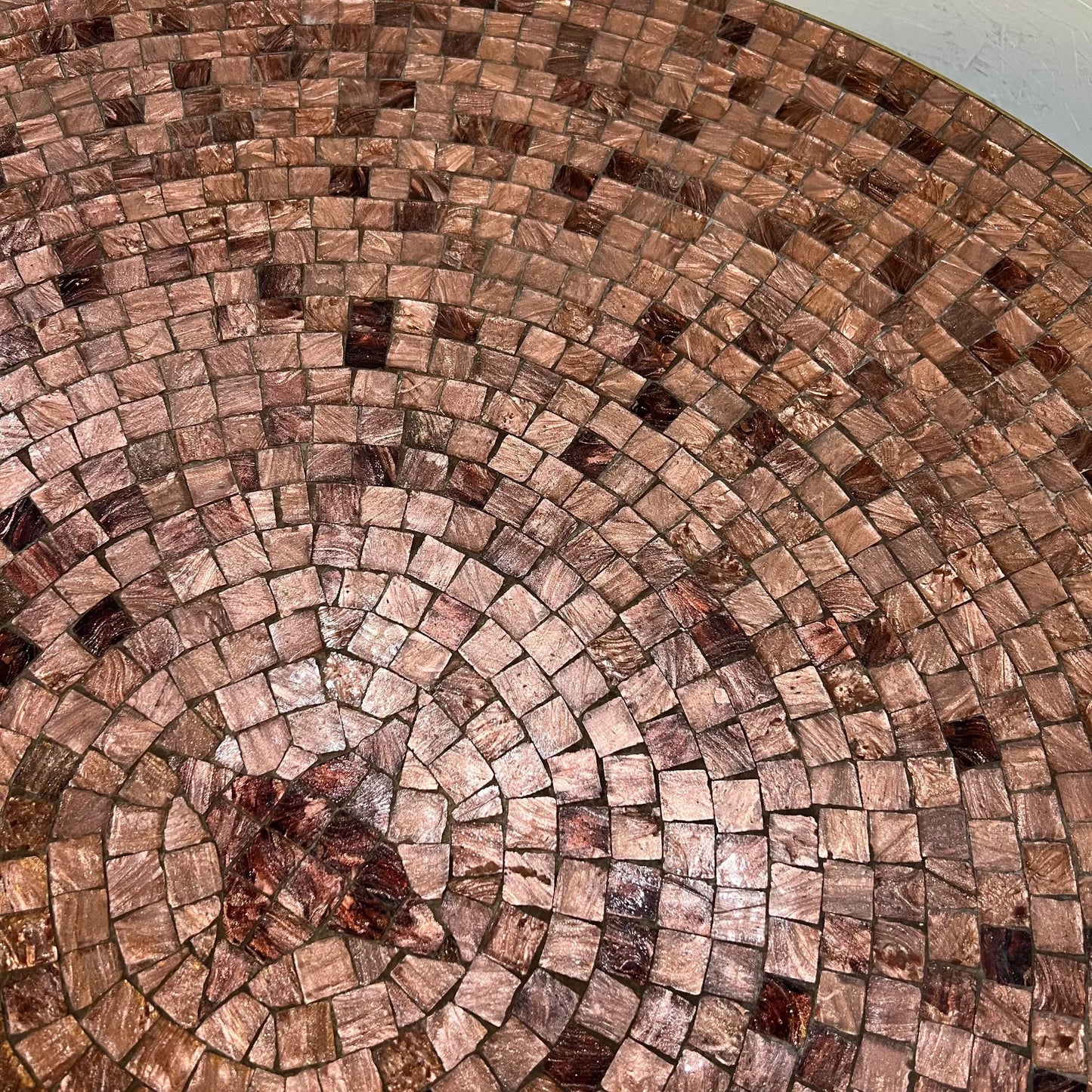 Mosaic Glass and Brass Table Kagan Dunbar Style