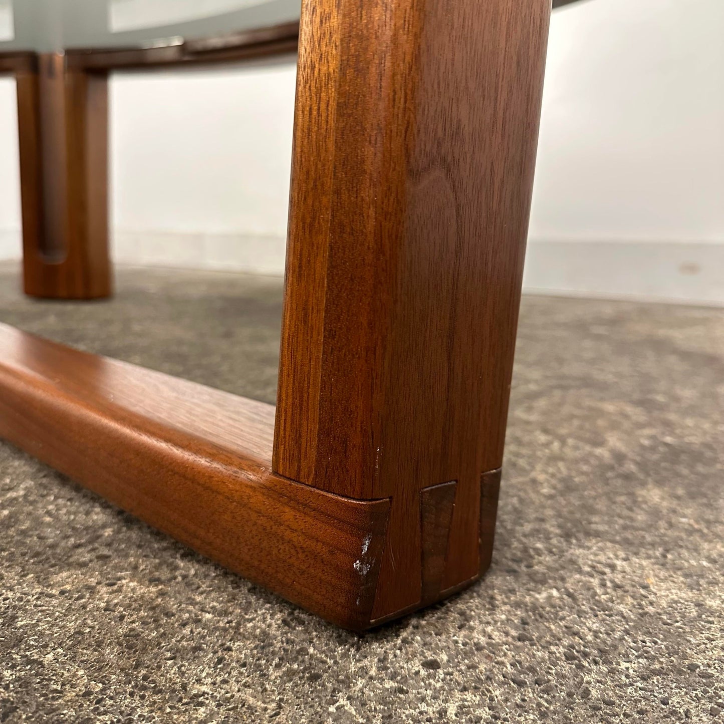 Biomorphic Walnut and Glass Studio Coffee Table by Ben Mack