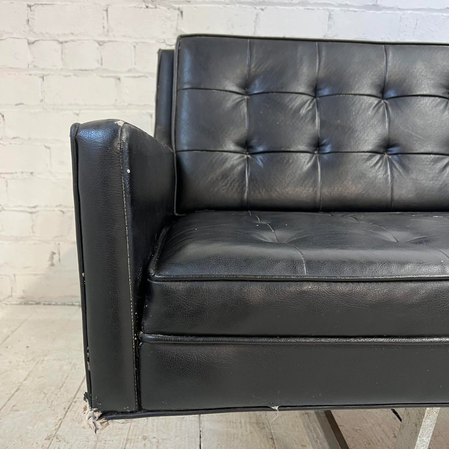 Prestige Leather Sofa With Chrome Legs