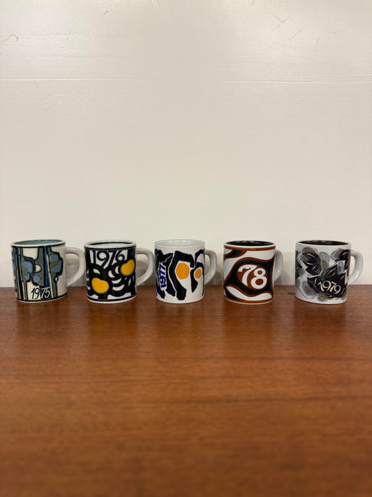 Complete Set of Royal Copenhagen Annual Mugs Small Size Years 67-14 47 Mugs Total