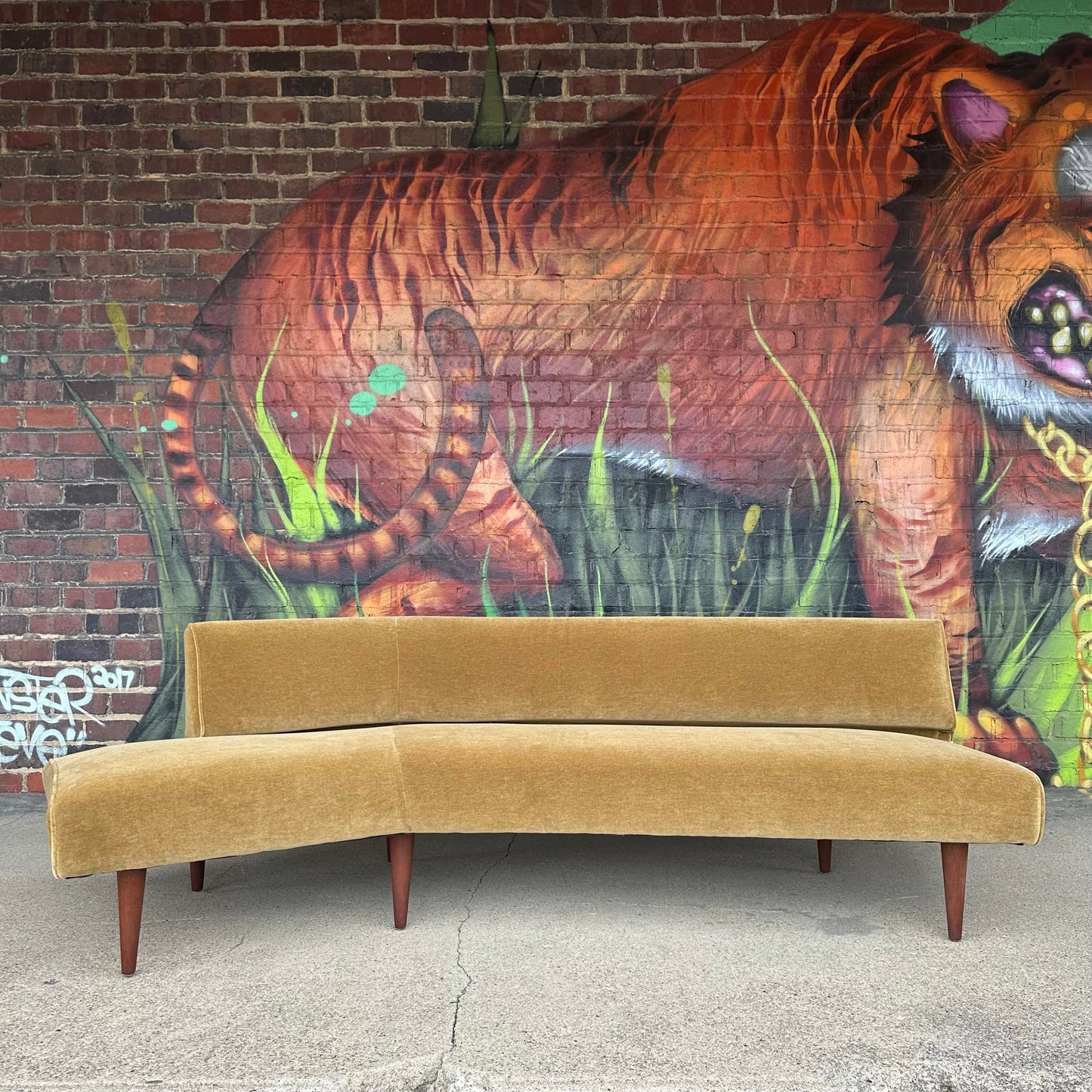 Edward Wormley for Dunbar Angle Sofa Reupholstered in Mohair