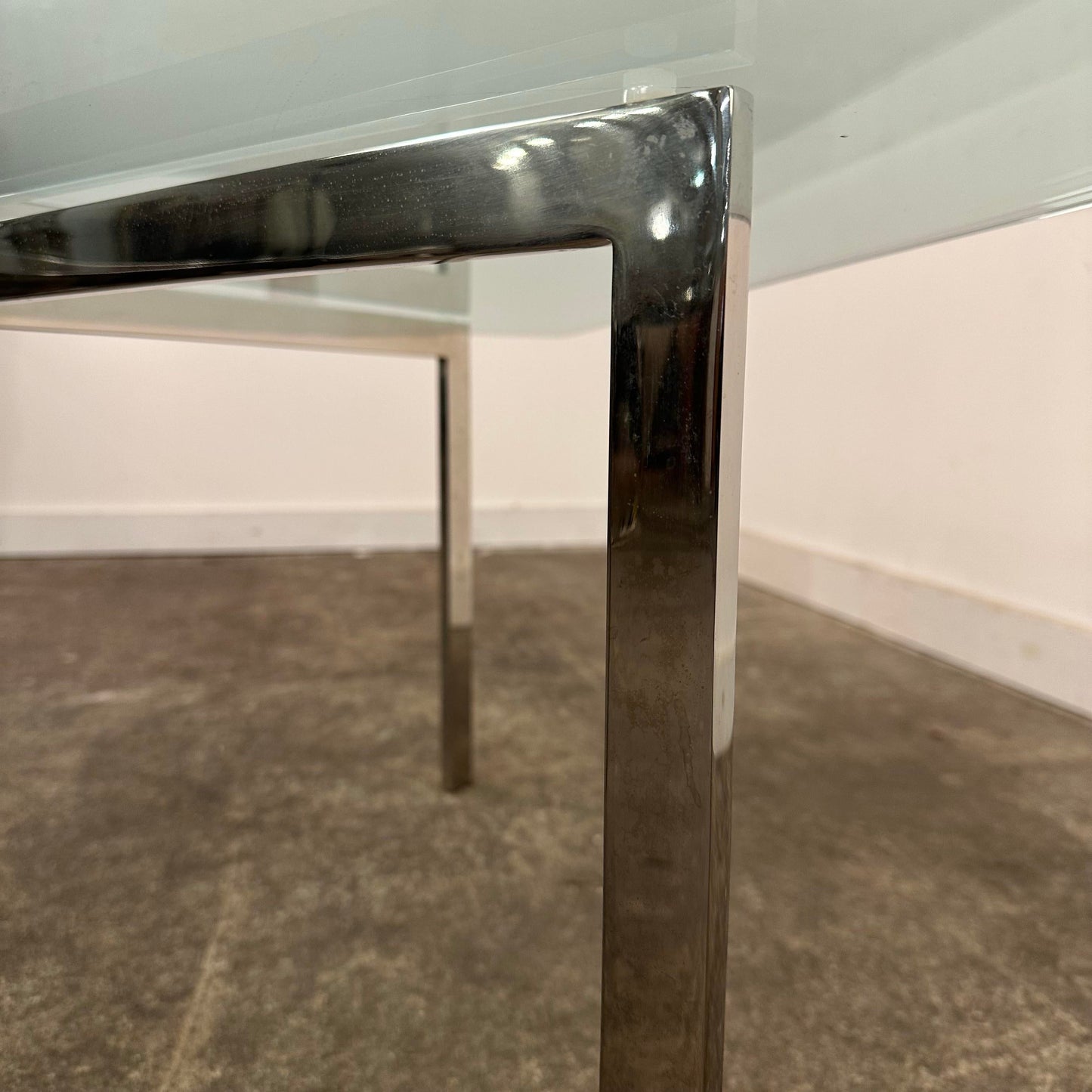 Knoll Glass Barcelona Coffee Table by Mies Van Der Rohe