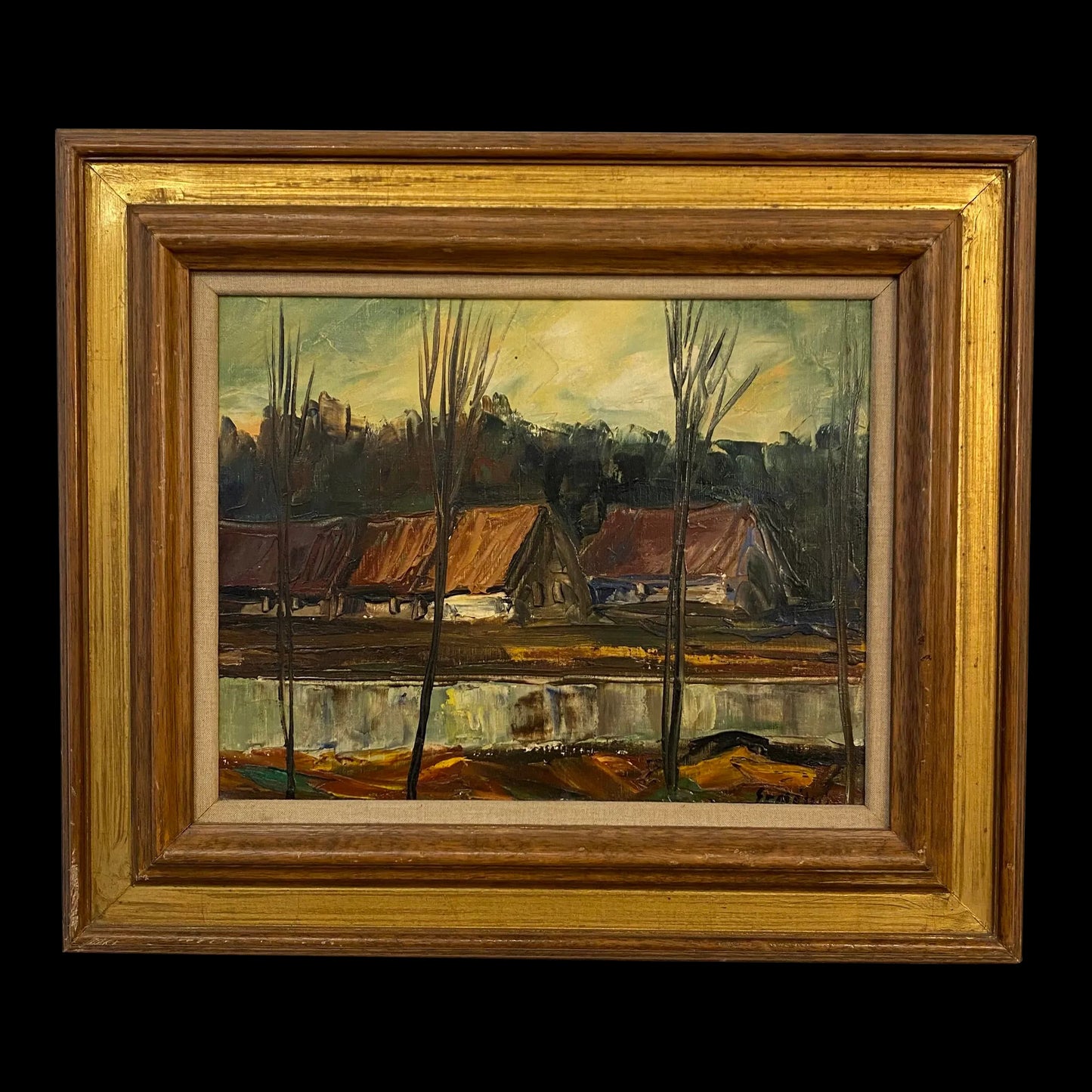 Framed and Signed Landscape Painting by Erdelyi