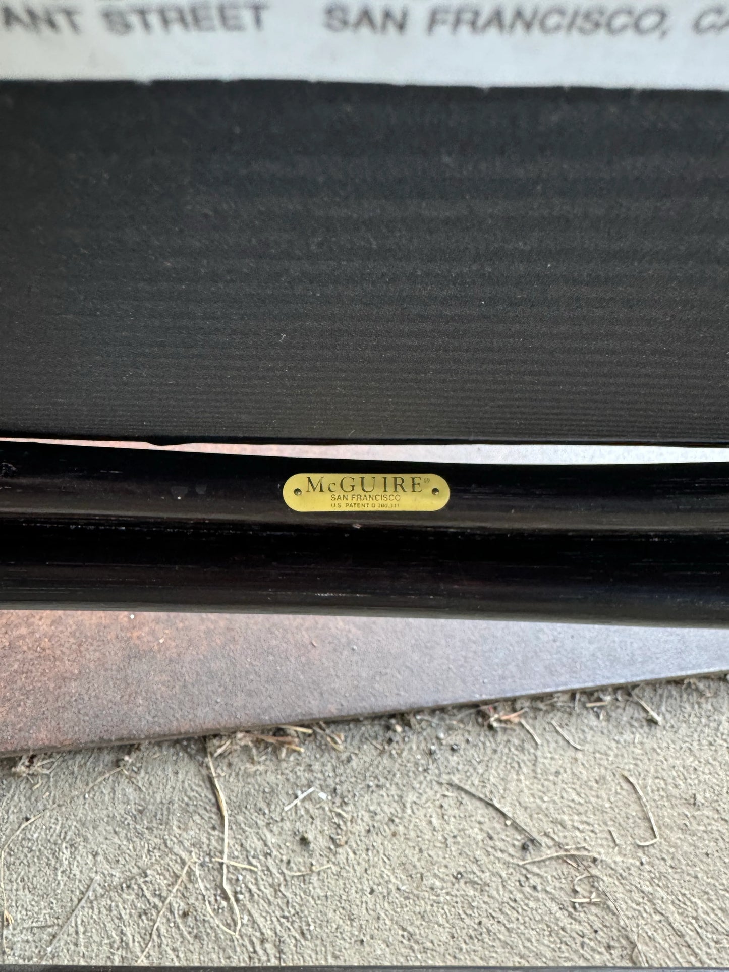 Set of 8 McGuire Furniture Co Ebonized Bamboo Rattan Dining Chairs