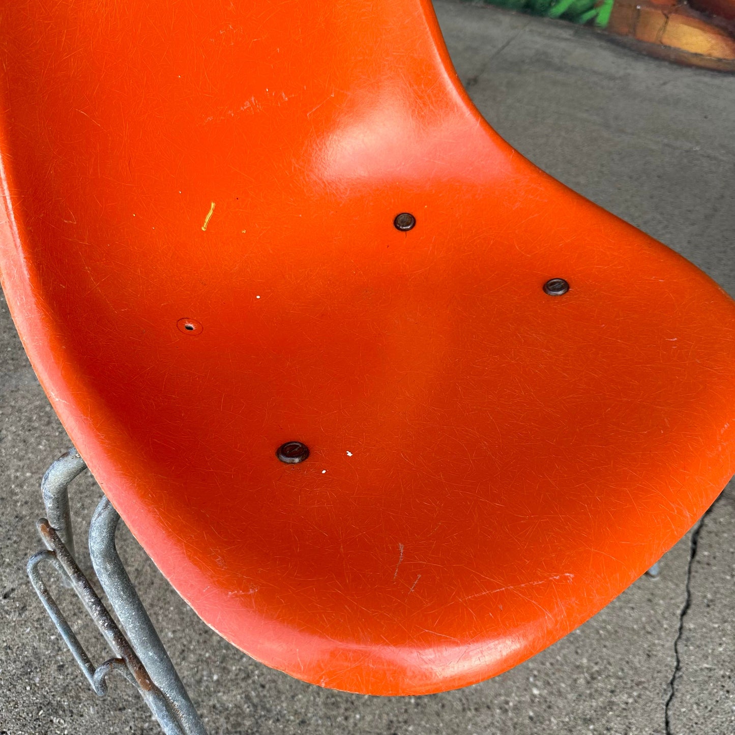 Orange Eames Shell Chairs for Herman Miller