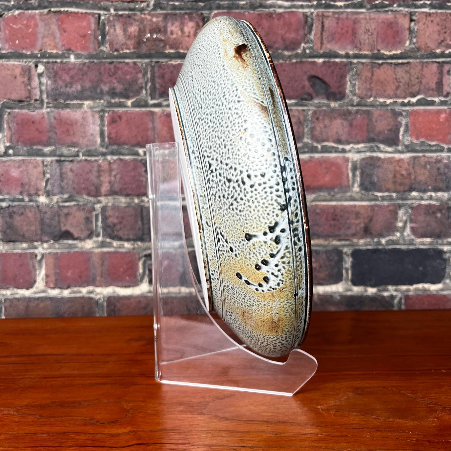 Stunning Ivory and Blue Ceramic Serving Bowl