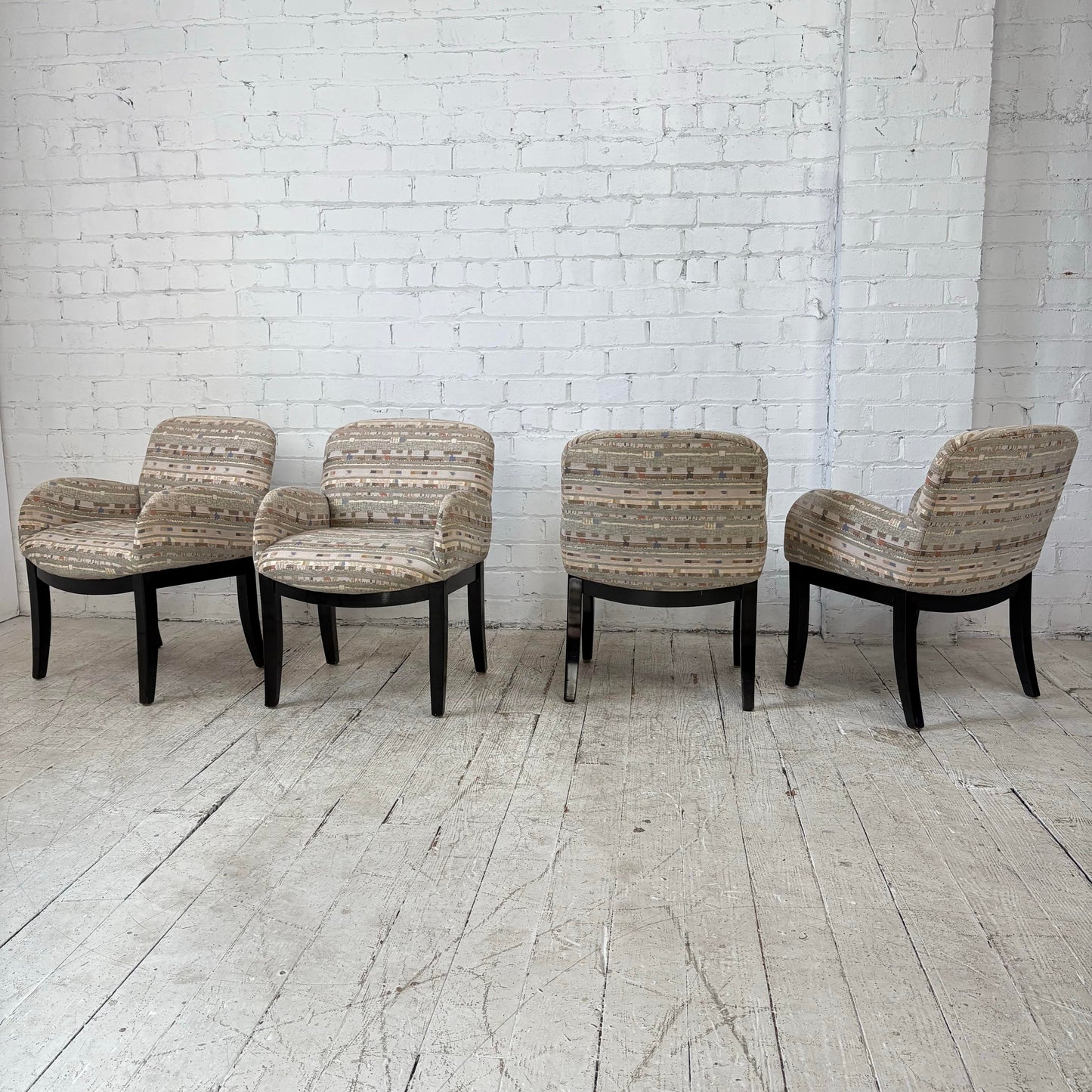 Set of 4 Milo Baughman Arm Dining Chairs
