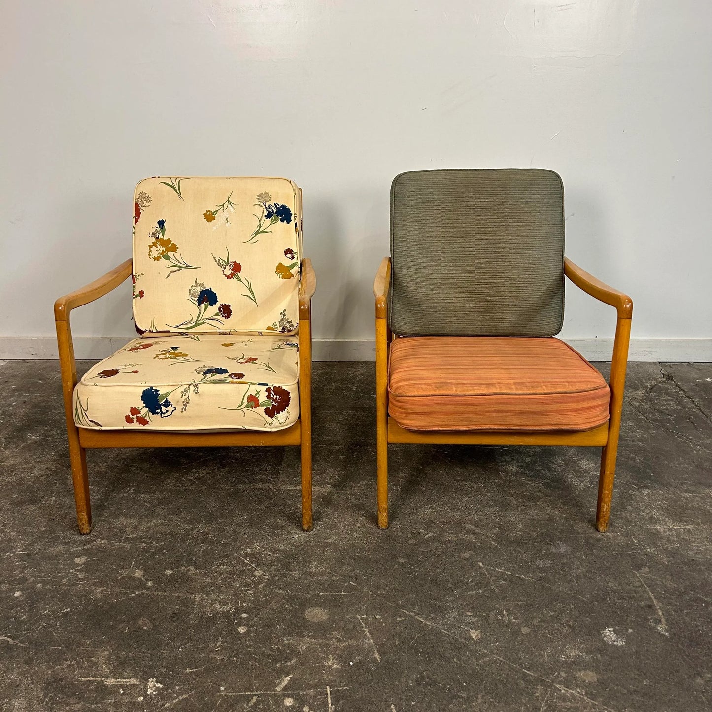 Pair of Danish Modern Lounge Chairs by Ole Wanscher for John Stuart