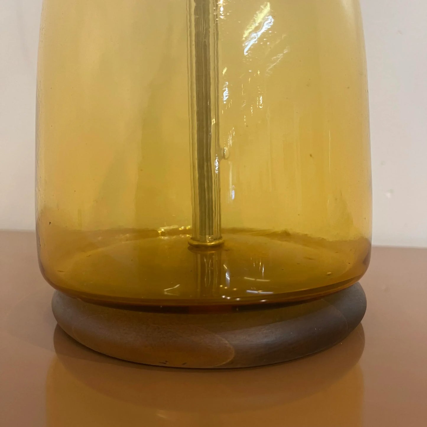 Mid Century Modern Blenko Glass Company Yellow Table Lamp, Unmarked