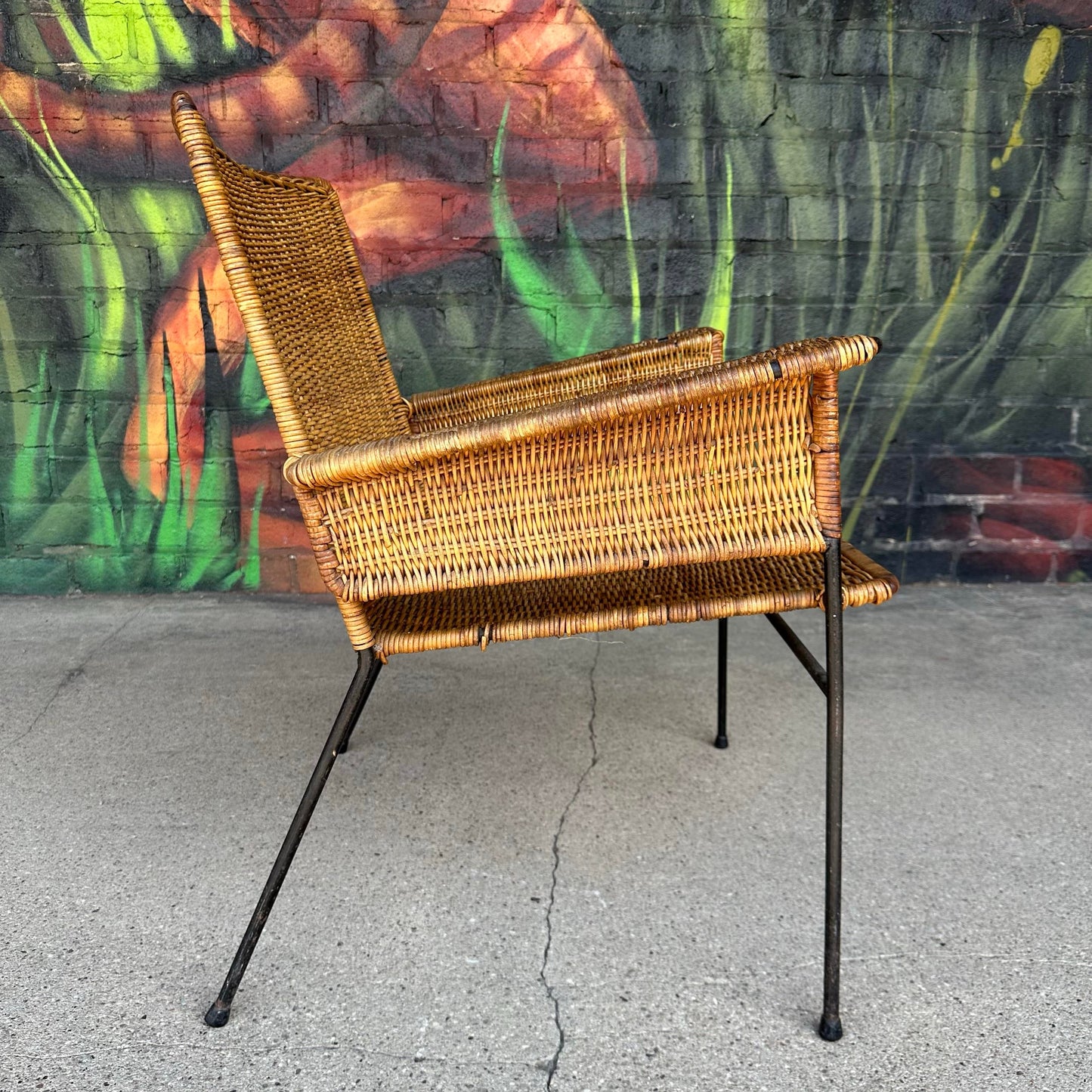 Van Keppel-Green Rattan and Iron Patio Chair