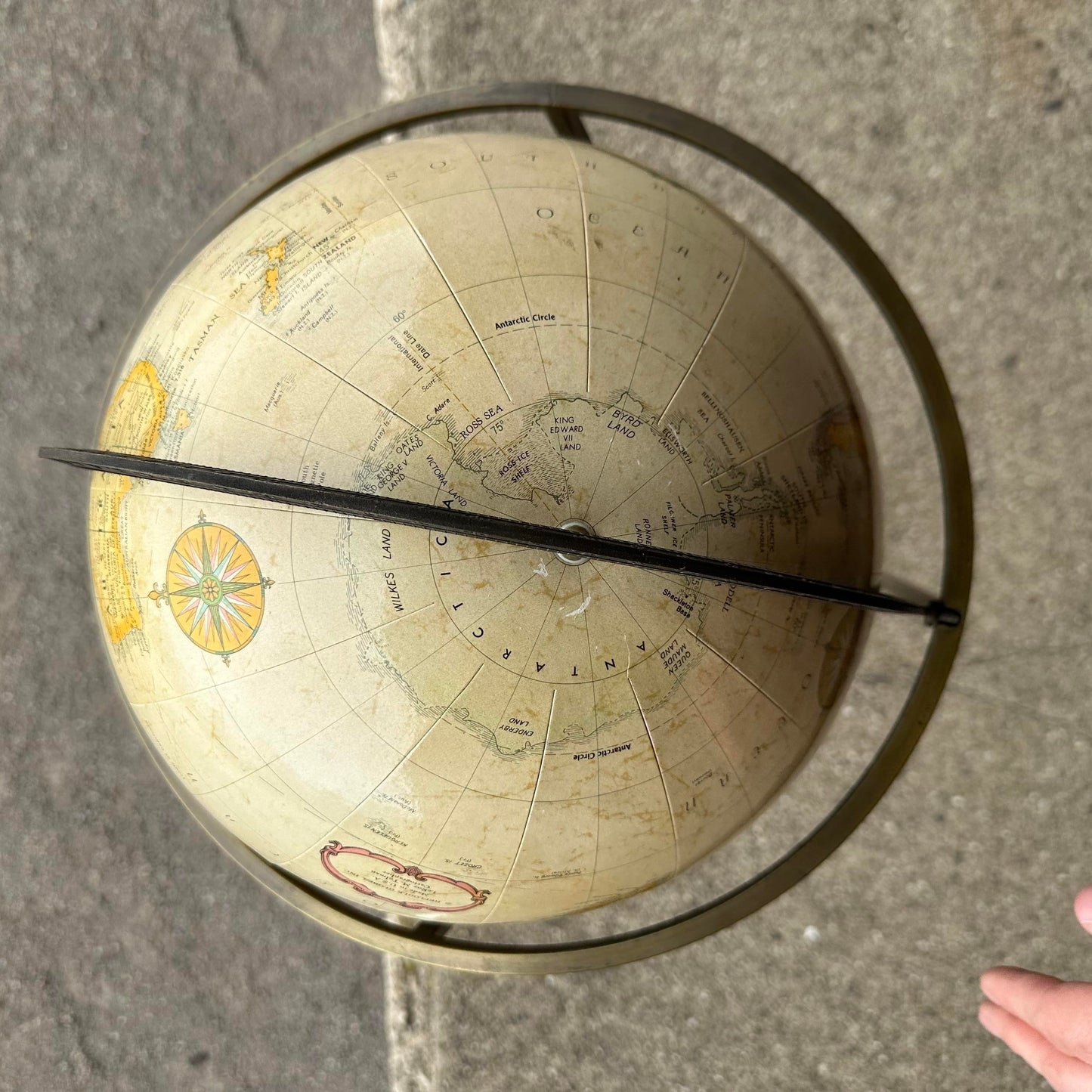Paul McCobb Style Globe on Brass Stand