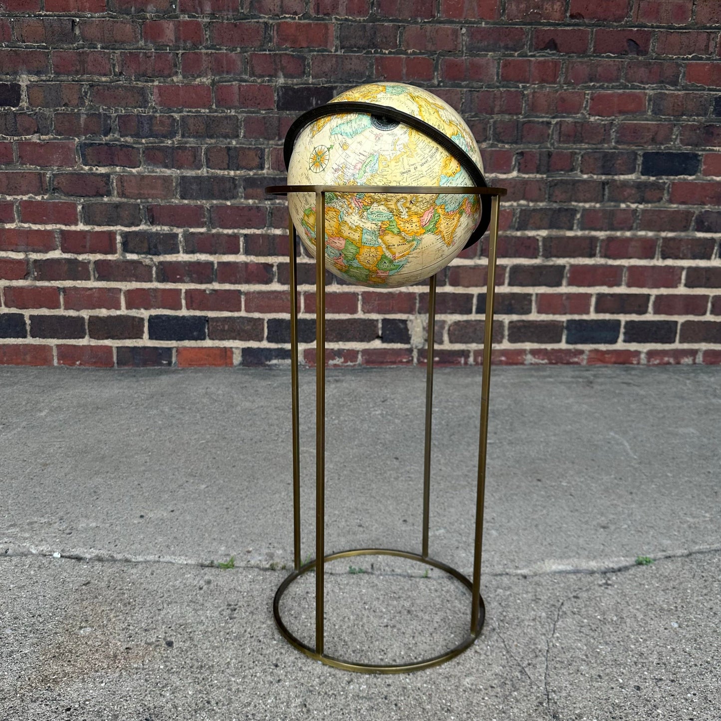 Paul McCobb Style Globe on Brass Stand