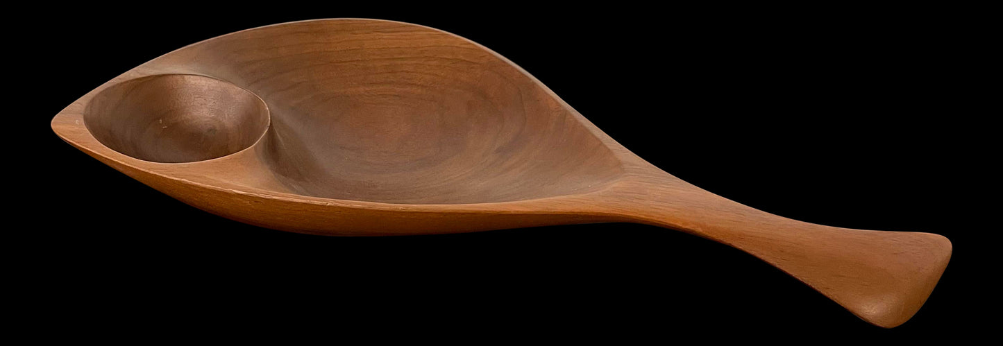 Mid-Century Modern Emil Milan Wooden Walnut Bowl