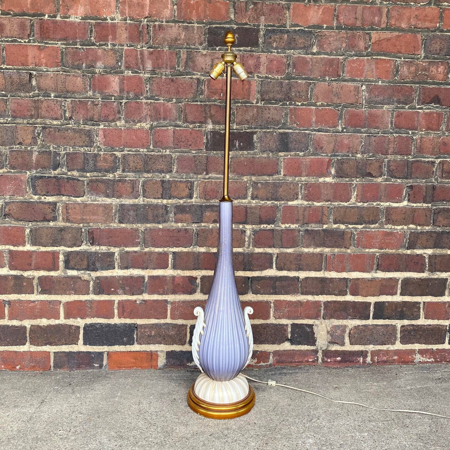 Mid-Century Modern Purple Murano Glass Table Lamp