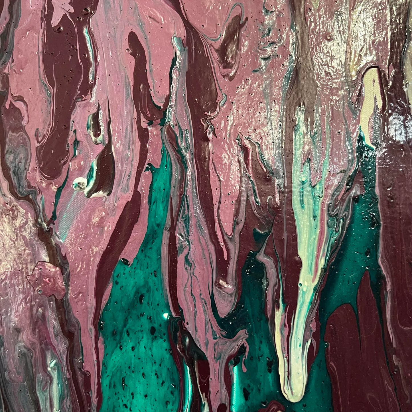 Purple and Green Abstract Painting Late Century