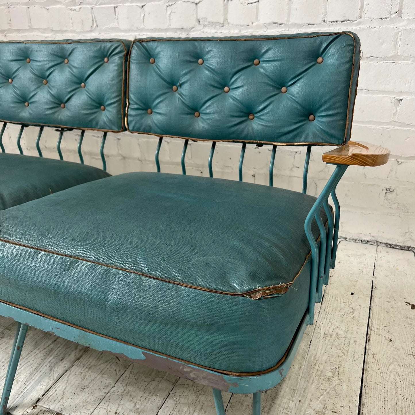Vintage Woodard Outdoor Patio Sectional Sofa, Attributed