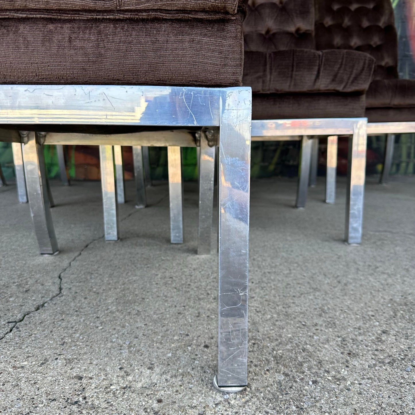 Set of Six Vintage Dia Style Dining Chairs Mid Century Modern Aluminum