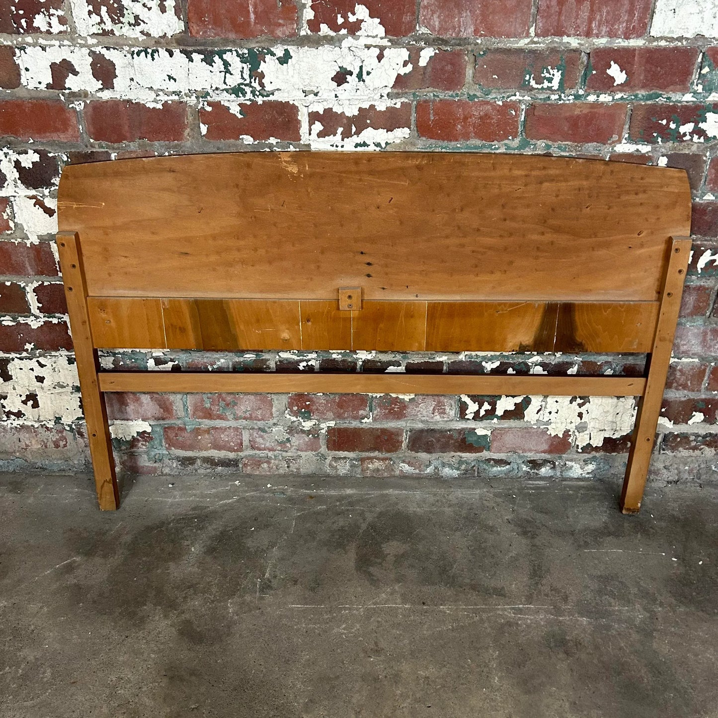 Mid Century Modern Wood and Cane Full Size Headboard
