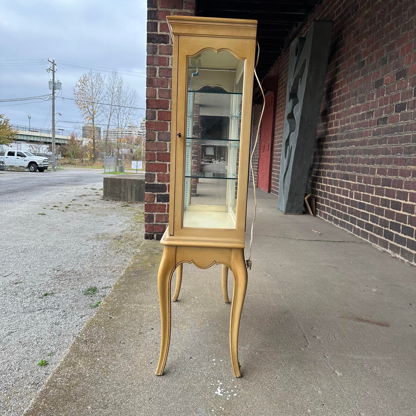 French Style Curio Glass Cabinet Hutch by Treasure House