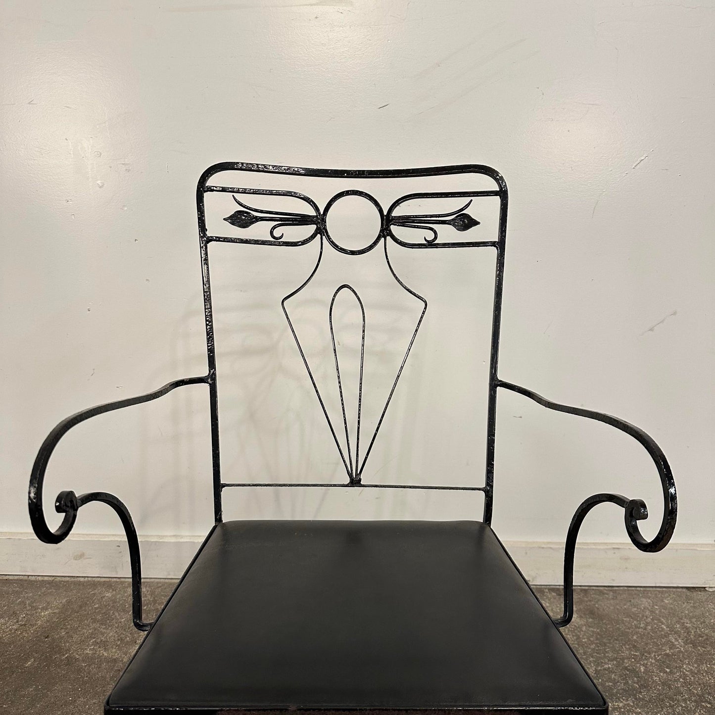 Pair of Salterini Iron Arm Dining Chairs Art Deco