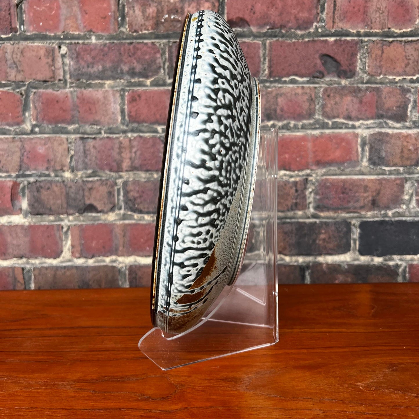 Stunning Ivory and Blue Ceramic Serving Bowl