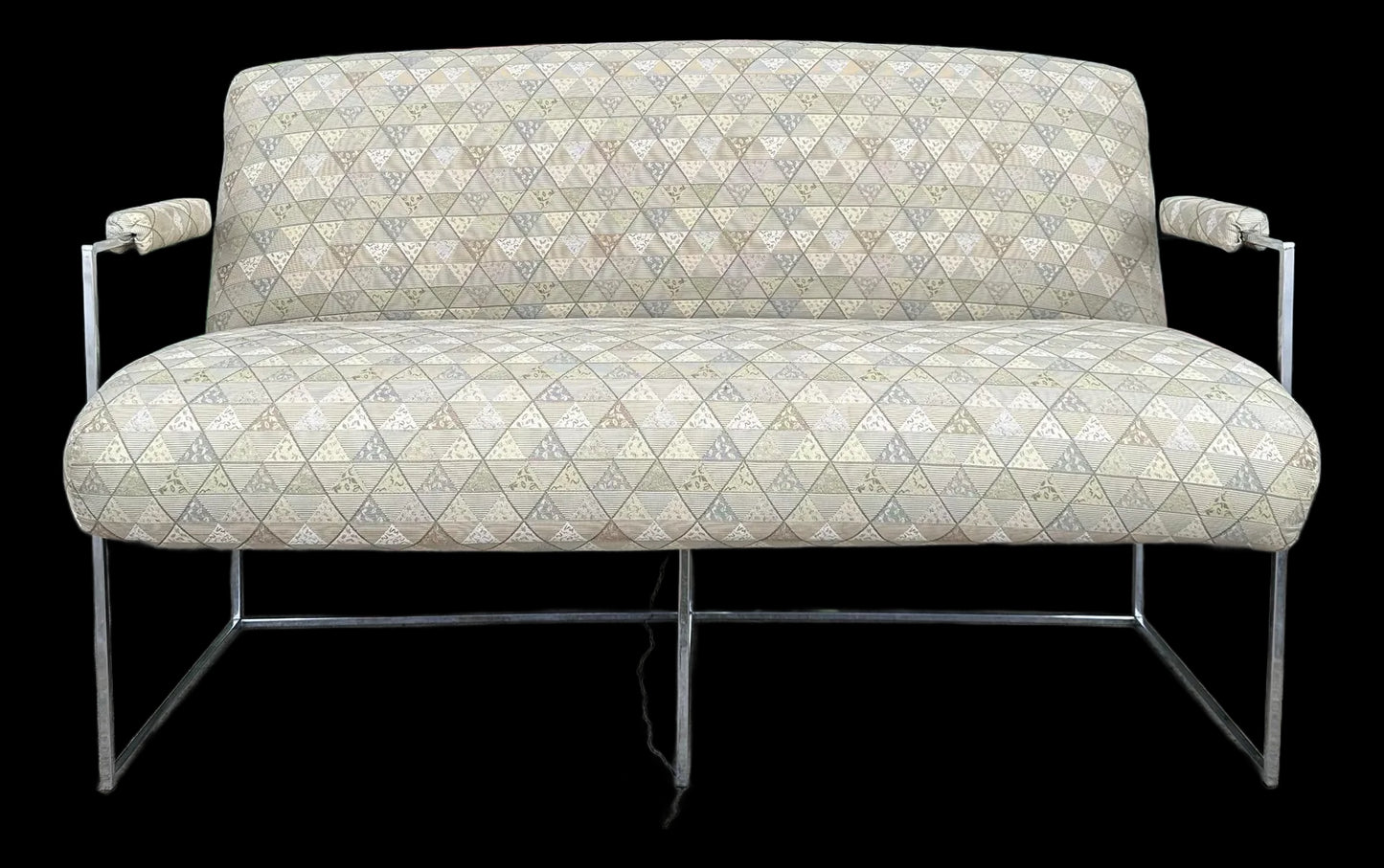 Mid Century Modern Milo Baughman Chrome Base Loveseat