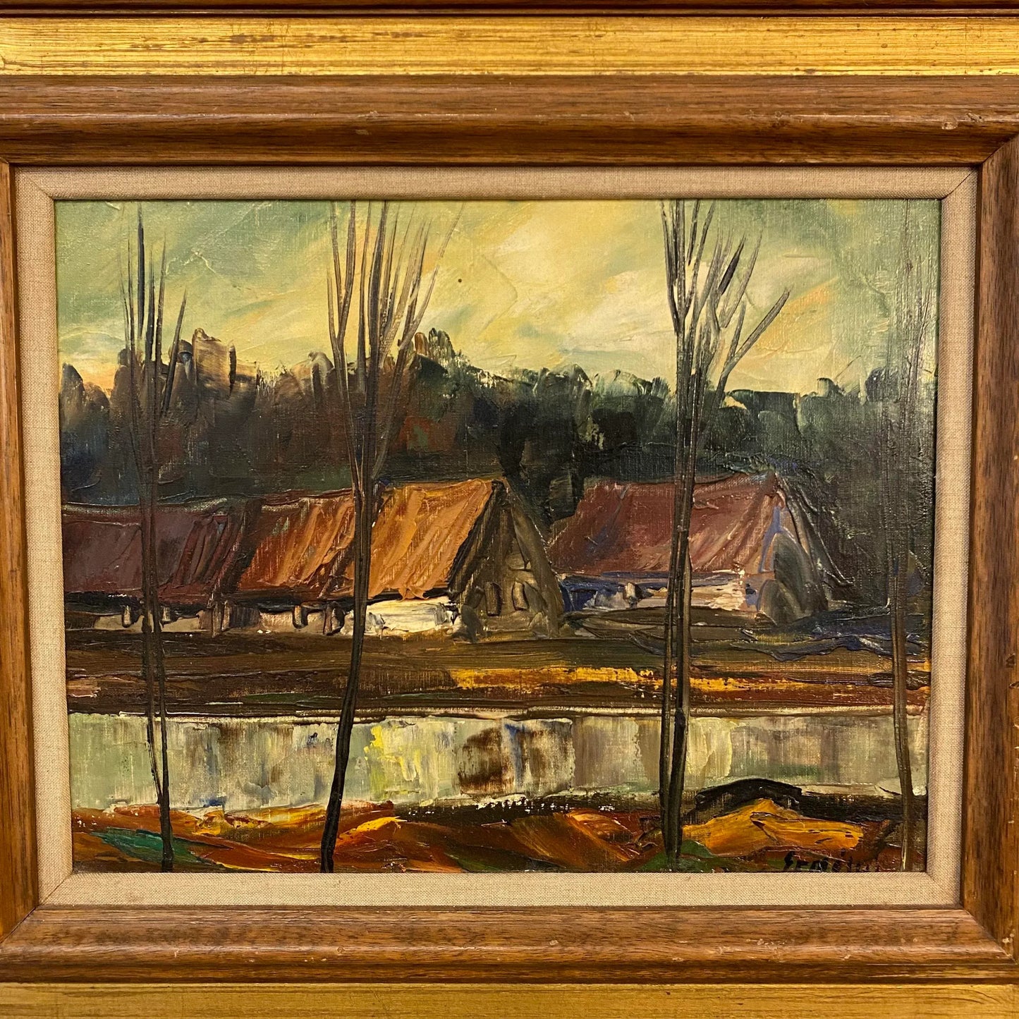 Framed and Signed Landscape Painting by Erdelyi