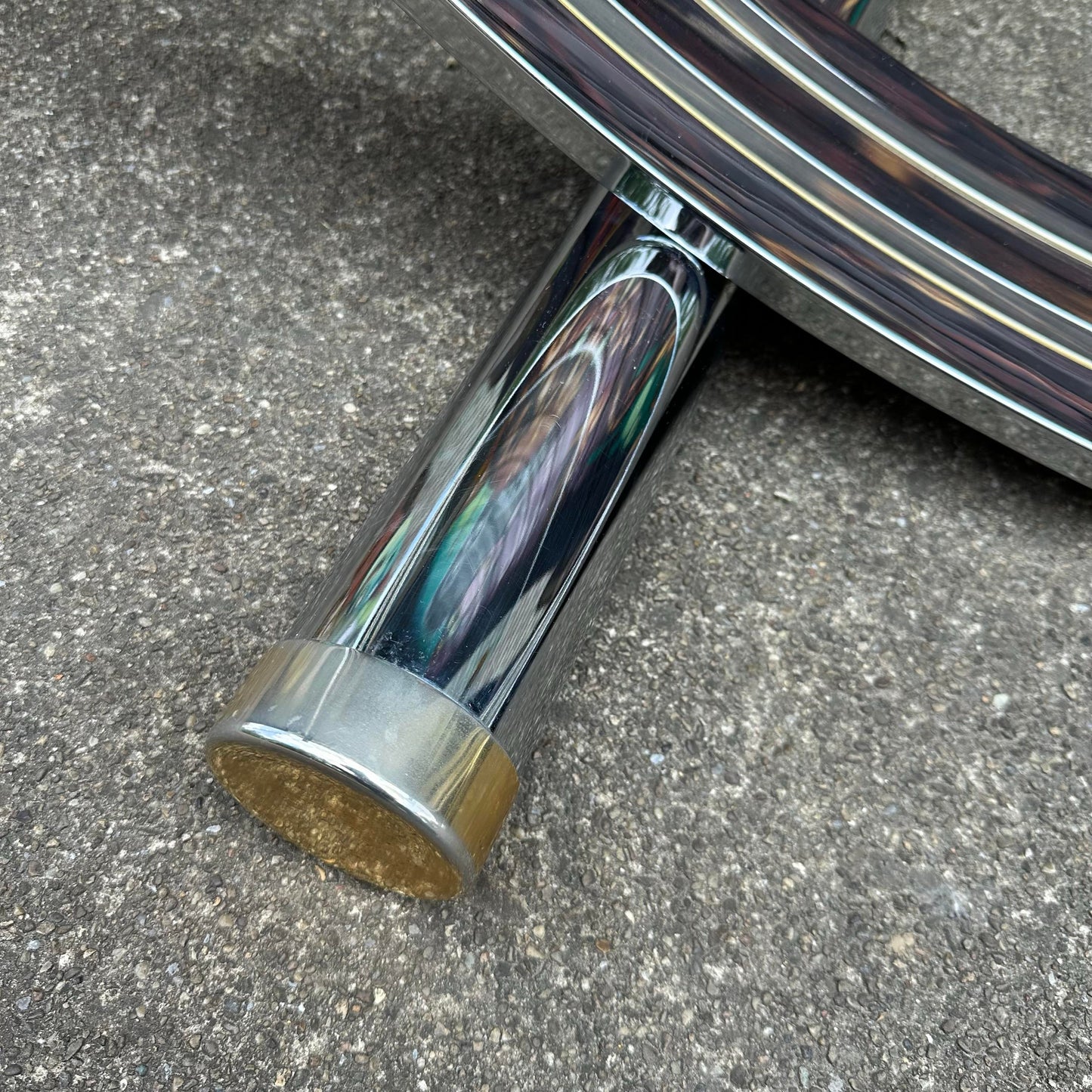 Romeo Rega Harp Shaped Chrome and Brass Dining Table