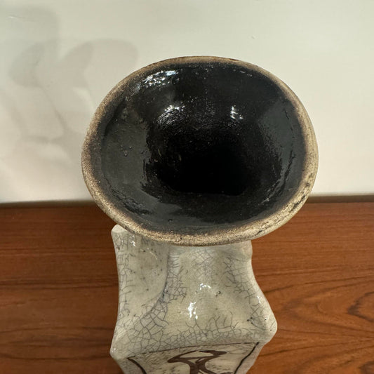 Tall Organic Shaped Ceramic Vase “Why Won’t She Go Away?”