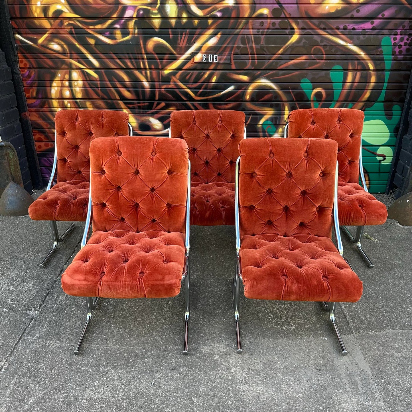 Set of 5 Daystrom Chrome Dining Chairs