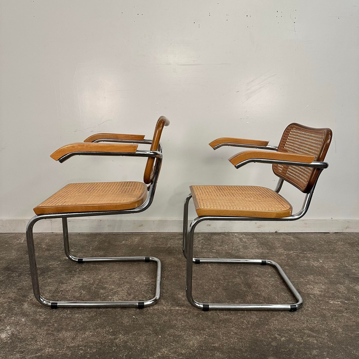 Set of 8 Marcel Breuer for Knoll Cesca Dining Arm Chairs Made in Italy