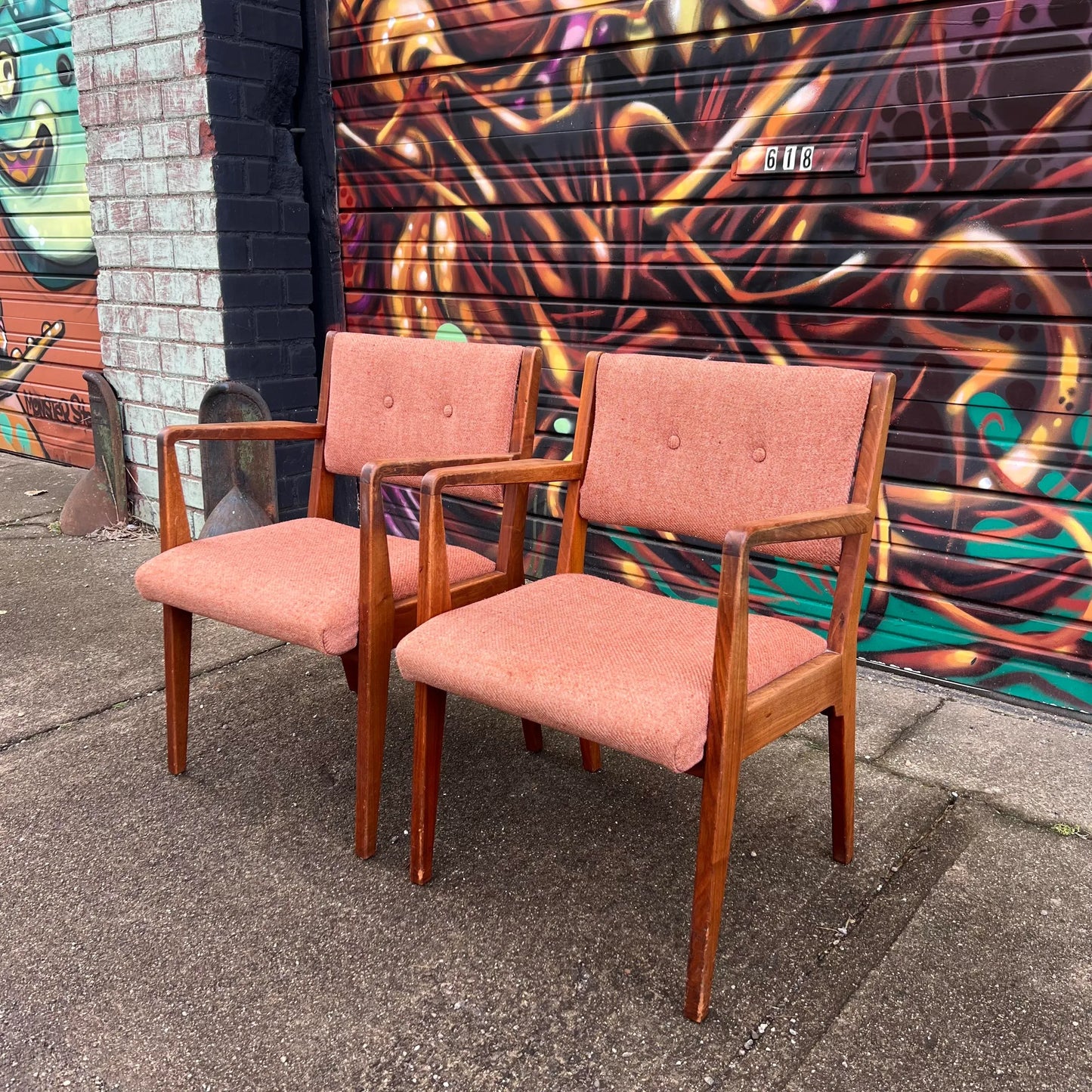 Pair of Jens Risom Arm Chairs